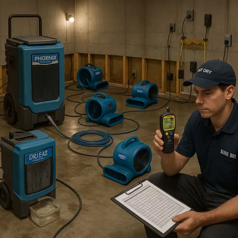 Structural Drying and Dehumidification process in Vernon Hills, IL